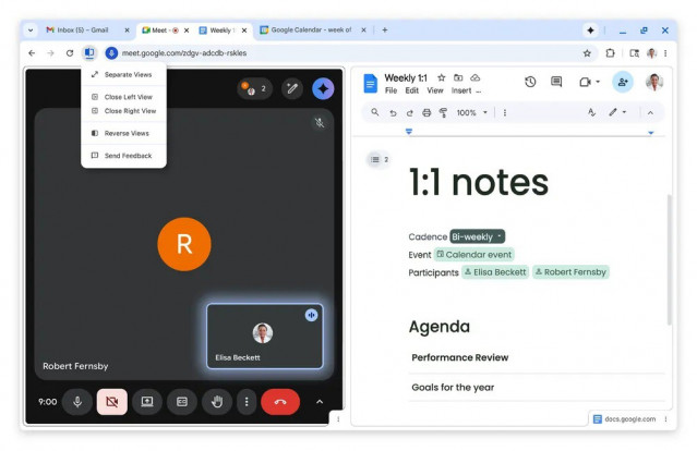 Pantalla dividida en Chrome.