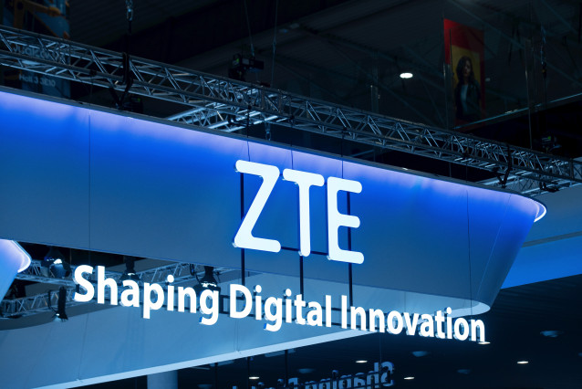 Archivo - Estand de ZTE en el Mobile World Congress (MWC) 2023