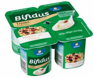 AESAN alerta de presencia de almendra no declarada en el etiquetado de 'Yogur Bífidus Trozos Muesli y Fibra' de alteza