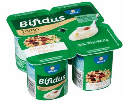 AESAN alerta de presencia de almendra no declarada en el etiquetado de 'Yogur Bífidus Trozos Muesli y Fibra' de alteza