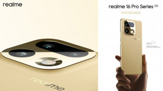 Realme 16 Pro+ en el color 'Master Gold' del diseñador japonés Naoto Fukasawa.