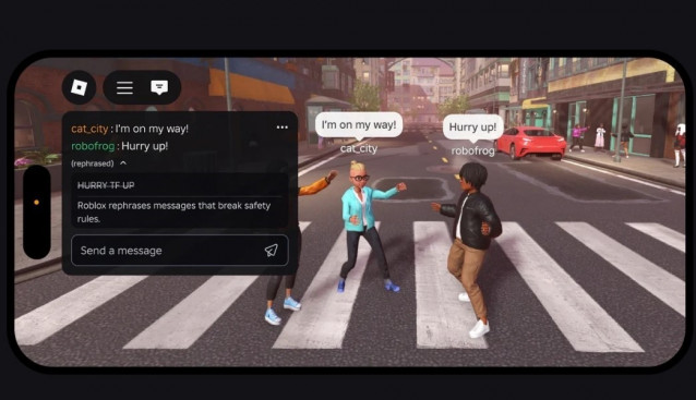 Nueva función de reformulación de lenguaje inapropiado en los chats de Roblox.