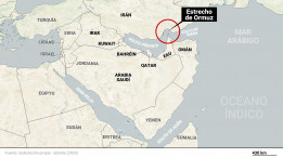 Archivo - Mapa de localización del estrecho de Ormuz y los países que lo rodean en el golfo Pérsico. El estrecho de Ormuz, uno de los pasos comerciales más importantes del mundo y uno de los princ