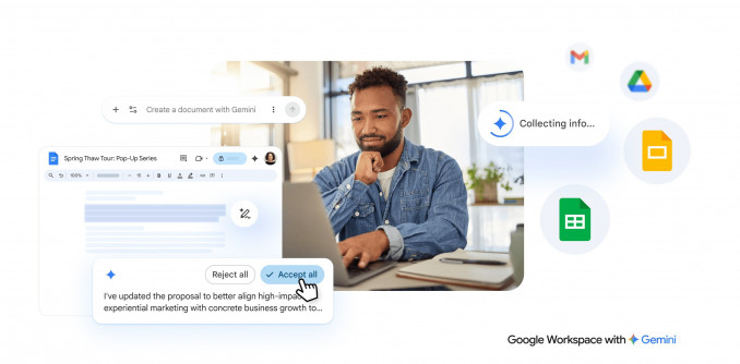 Nuevas funciones de Gemini en Google Workspace.
