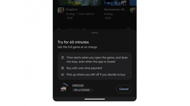 Prueba gratuita de videojuegos en Play Store
