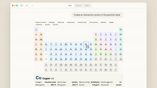 Gráfico interactivo de la tabla periódica en Claude de Anthropic.