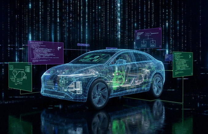 Ilustración de Android Automotive de Google.