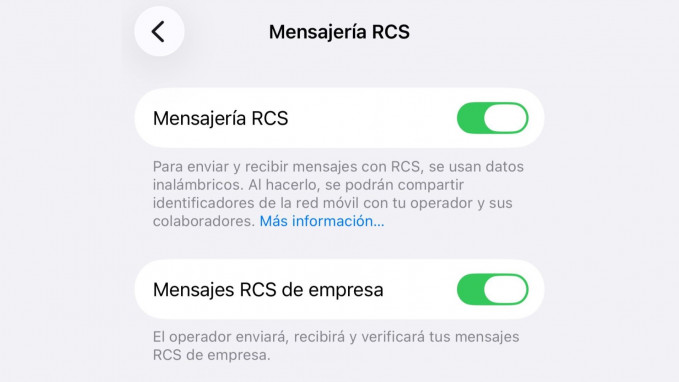 Encriptación de extremo a extremo en los mensajes RCS de Apple.