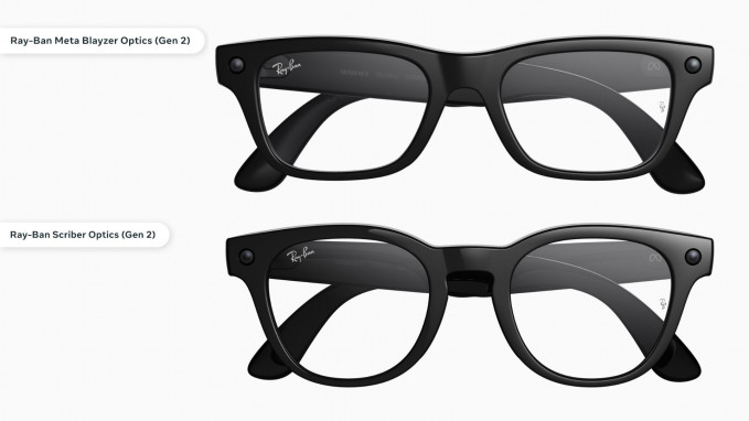 Las gafas inteligentes Ray-Ban Meta Blayzer Optics (Gen 2) y Ray-Ban Meta Scriber Optics (Gen 2).