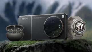 El OPPO Find X9 Ultra, junto al 'smartwatch' X3 y los auriculares Enco Clip2.