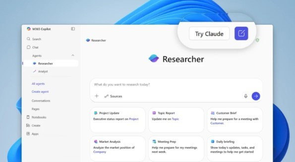 Archivo - Microsoft 365 Copilot con modelos de Anthropic.