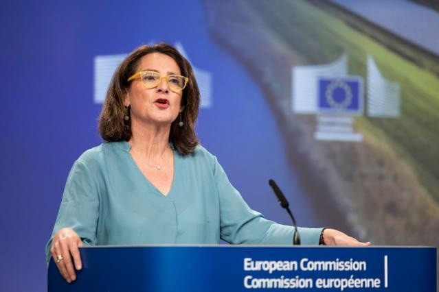 Archivo - La vicepresidenta comunitaria, Teresa Ribera, en rueda de prensa desde Bruselas.
