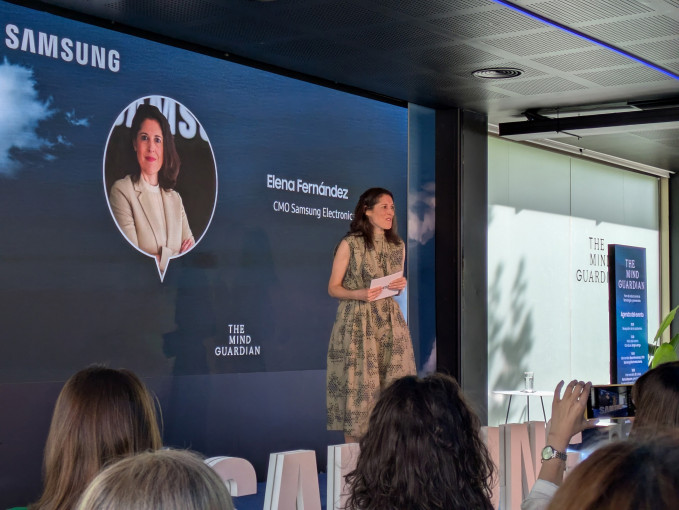 La directora de Marketing Corporativo y Comunicación de Samsung Electronic Iberia, Elena Fernández, en el evento por el primer aniversario de la app 'The Mind Guardian'