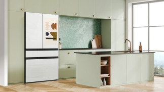 Cocina con Bespoke AI Refrigerator Family Hub