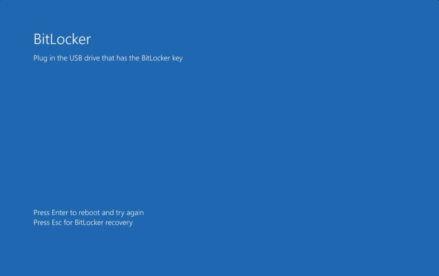 Pantalla de BitLocker