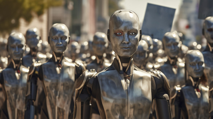 Simulación de agentes de inteligencia artificial en sociedad.