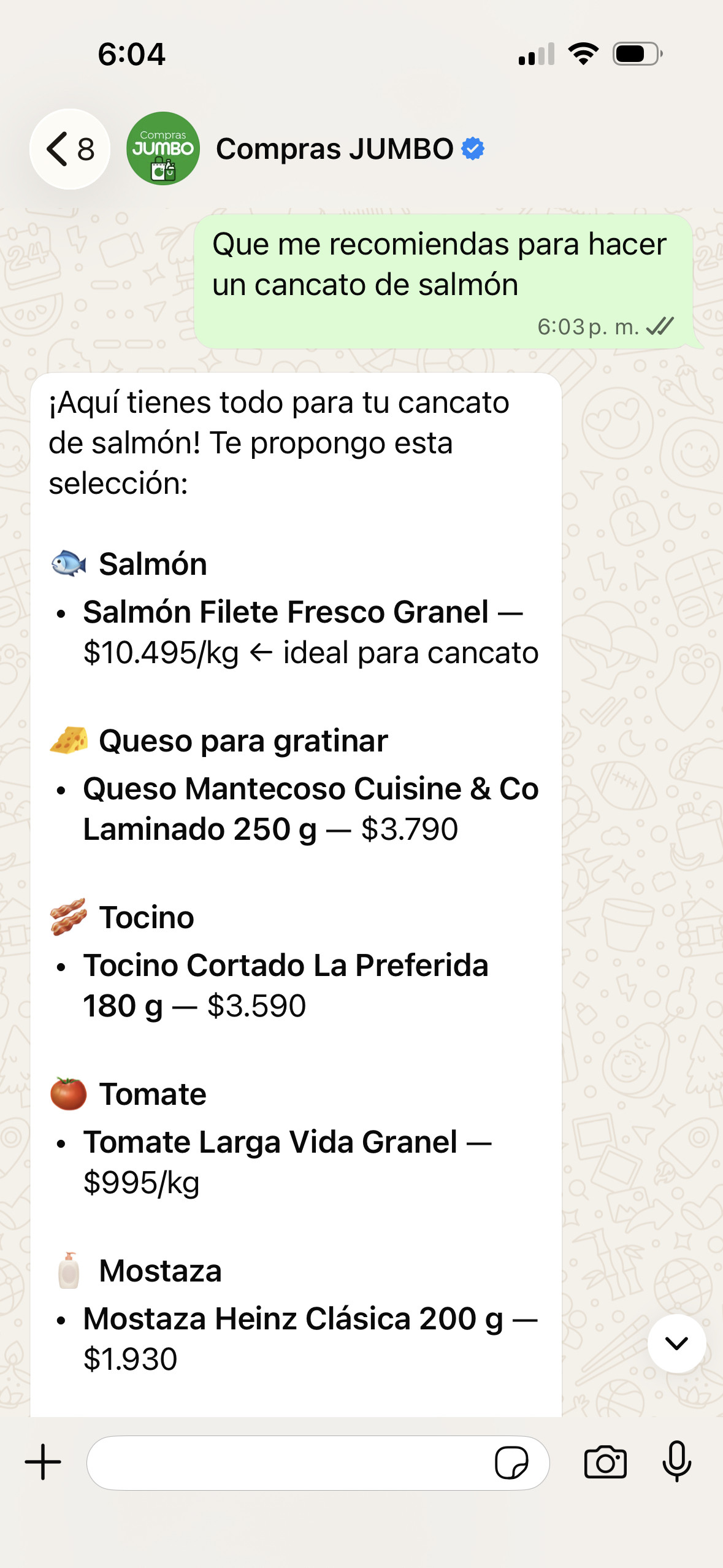 Jumbo lanza servicio por WhatsaApp 2