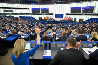 Archivo - Vista general del hemiciclo del Parlamento Europeo en su sede de Estrasburgo (Francia) .