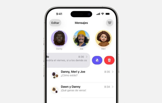 Aplicación de Mensajes de iPhone