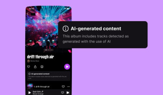 Etiqueta de música generada con IA en Deezer