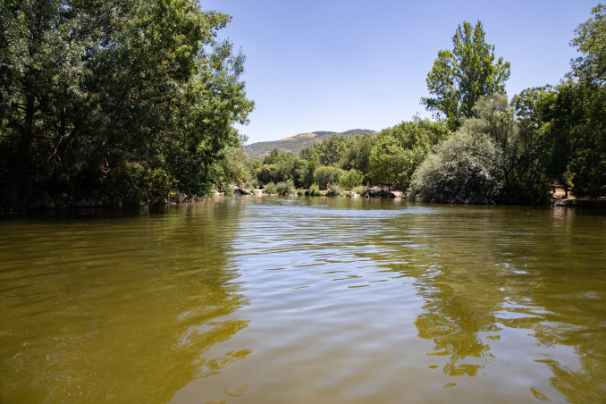 Zona recreativa de las Presillas de Rascafría, a 16 de julio de 2026, en Rascafría, Madrid, (España). Estas populares piscinas naturales, ubicadas en el Valle de El Paular, en pleno centro de la Si
