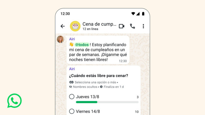Foto de las encuestas nuevas de WhatsApp.