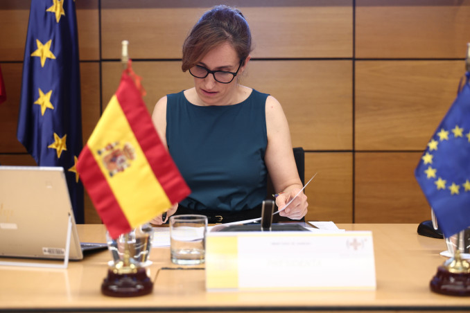 La ministra de Sanidad, Mónica García, ofrece declaraciones a la prensa tras la reunión del pleno del CISNS, a 10 de julio de 2026, en Madrid (España). Esta reunión tiene el objetivo de desbloque