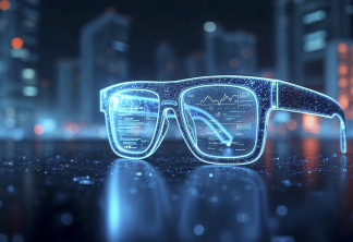 Representación de gafas inteligentes generada con IA.