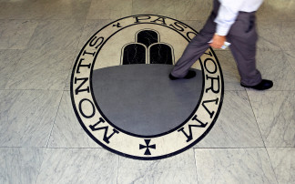 Archivo - Logo del banco italiano Monte dei Paschi di Siena (BMPS).