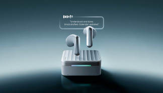 Imagen de los auriculares Plaud.