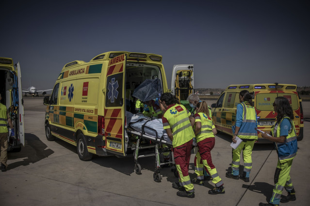 Evacuación de soldados ucranianos heridos.