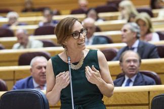 Archivo - Mónica García, Ministra de Sanidad, durante una sesión de control al Gobierno, en el Senado, a 9 de junio de 2026, en Madrid (España). El Gobierno se enfrenta en el Senado a las pregunta