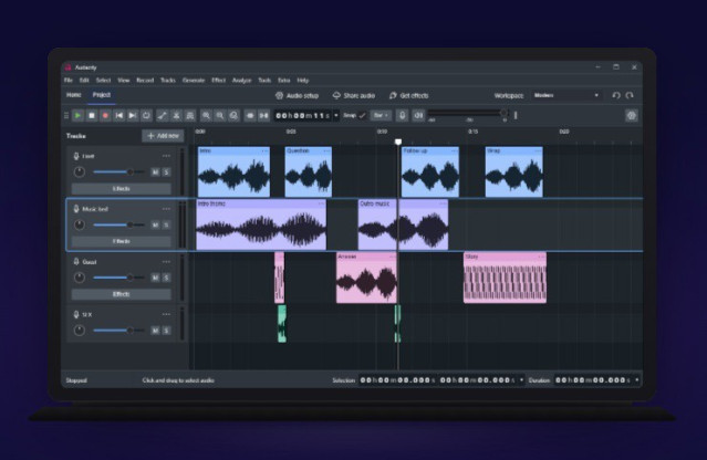 Interfaz de Audacity 4