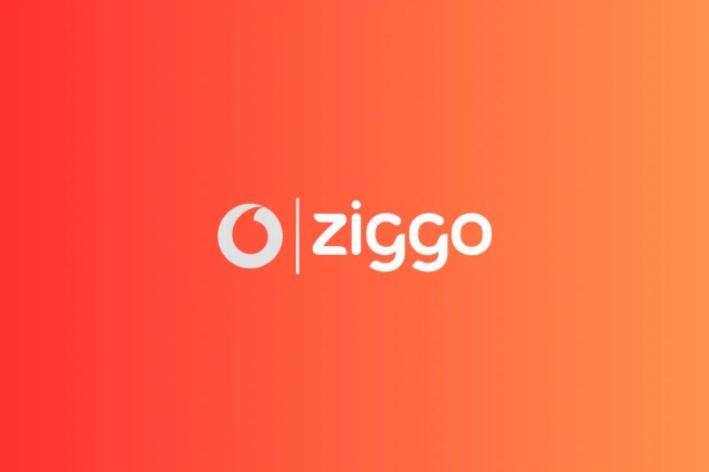 Lodo de VodafoneZiggo, operadora neerlandesa propiedad de Liberty Global
