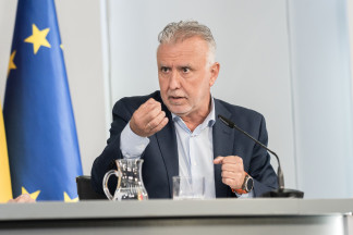 El ministro de Política Territorial y Memoria Democrática, Ángel Víctor Torres, durante la rueda de prensa tras el Consejo de Ministros, en el Palacio de la Moncloa, a 15 de septiembre de 2026, en
