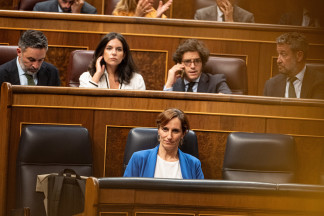 La ministra de Sanidad, Mónica García, durante una sesión plenaria en el Congreso de los Diputados, a 10 de septiembre de 2026, en Madrid (España). El Congreso da luz verde a la proposición de le