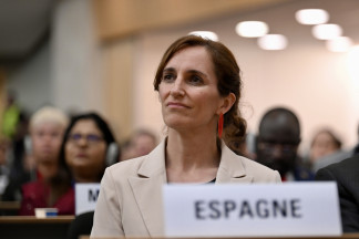 Archivo - Ministra de Sanidad, Mónica García, en el pleno de la Asamblea Mundial de la Salud celebrado en Ginebra (Suiza)
