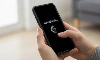 Smartphone reiniciándose.
