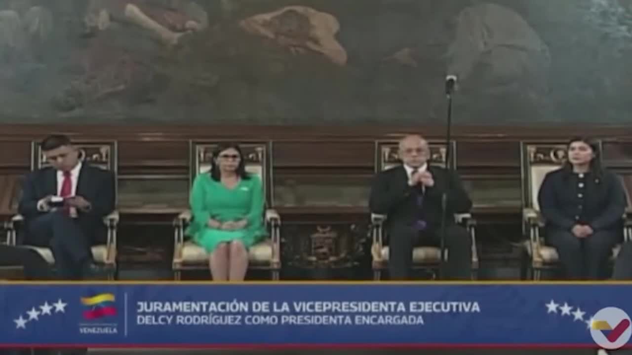Delcy Rodríguez es investida como presidenta encargada de Venezuela